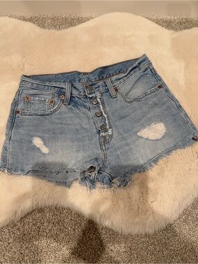 Women's Levi 501 exposed button fly shorts